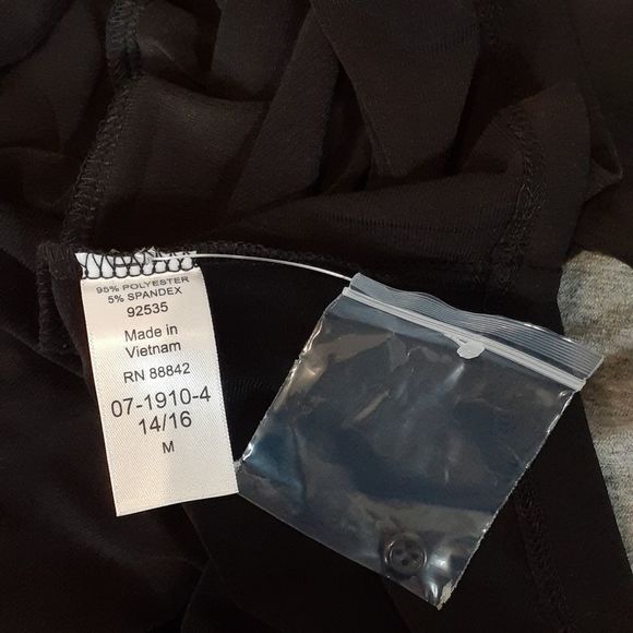 Woman Within Black Swingy 3/4 Sleeve Henley Tunic Top w/Buttons 14/16 NWOT - Picture 4 of 14